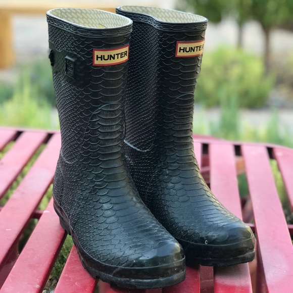 Hunter Shoes Hunter Carnaby Snake Short Rain Boots Poshmark